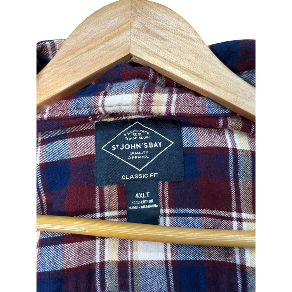 Marvel Comics St. John’s Bay Upcycled Plaid Flannel Shirt Men’s 4XLT OOAK - Picture 9 of 9